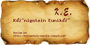 Königstein Euniké névjegykártya